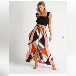 Billabong Colorful Geometric Maxi Skirt